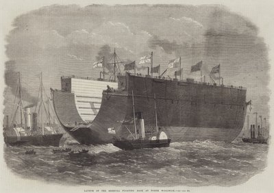 Launch of the Bermuda Floating Dock at North Woolwich by Edwin Weedon